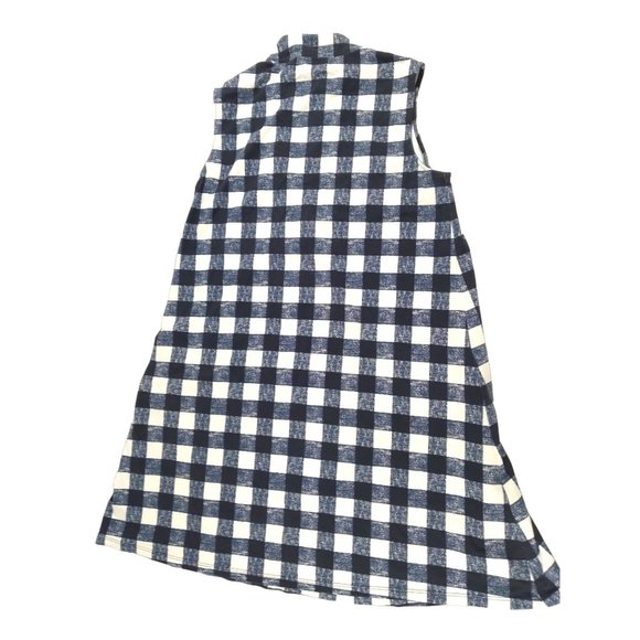 Duffield Lane Checkered cotton spandex sleeveless Large button detail dress US L - Picture 15 of 16